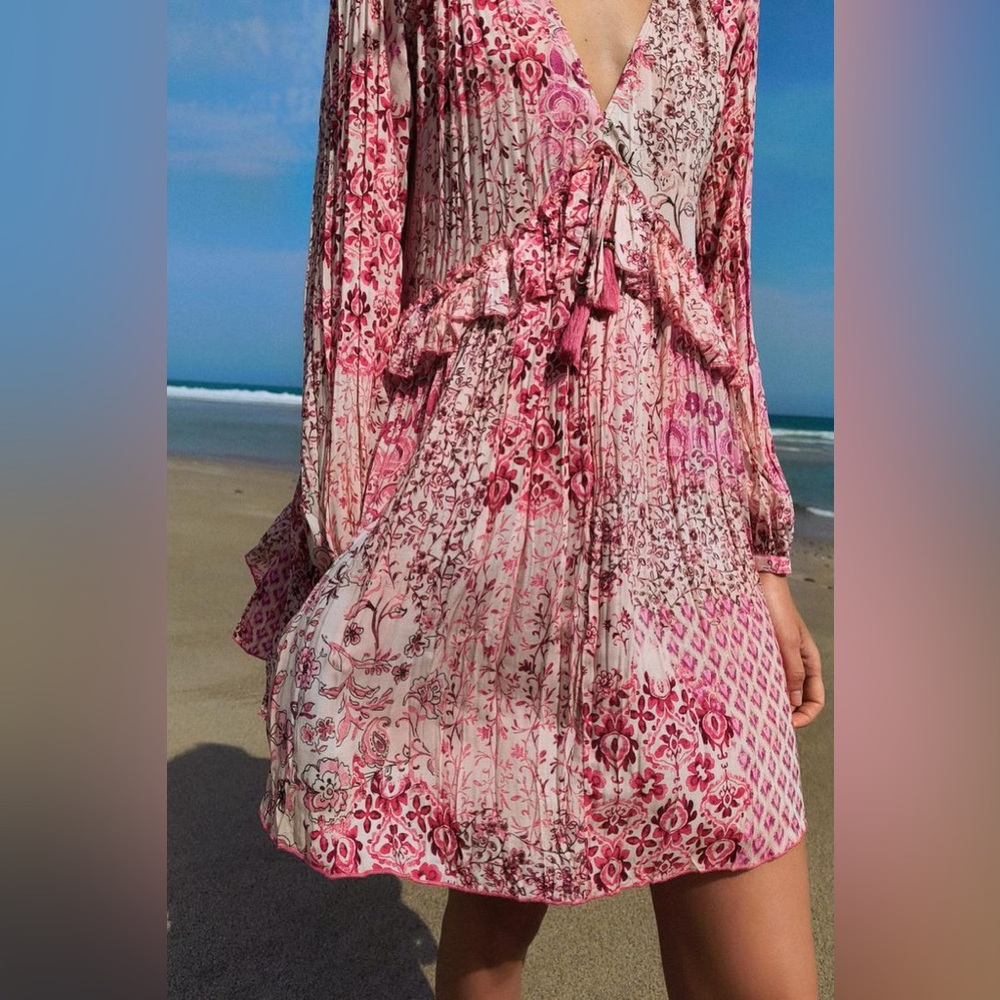 PATCHWORK PRINT MINI DRESS - Picture 11 of 15